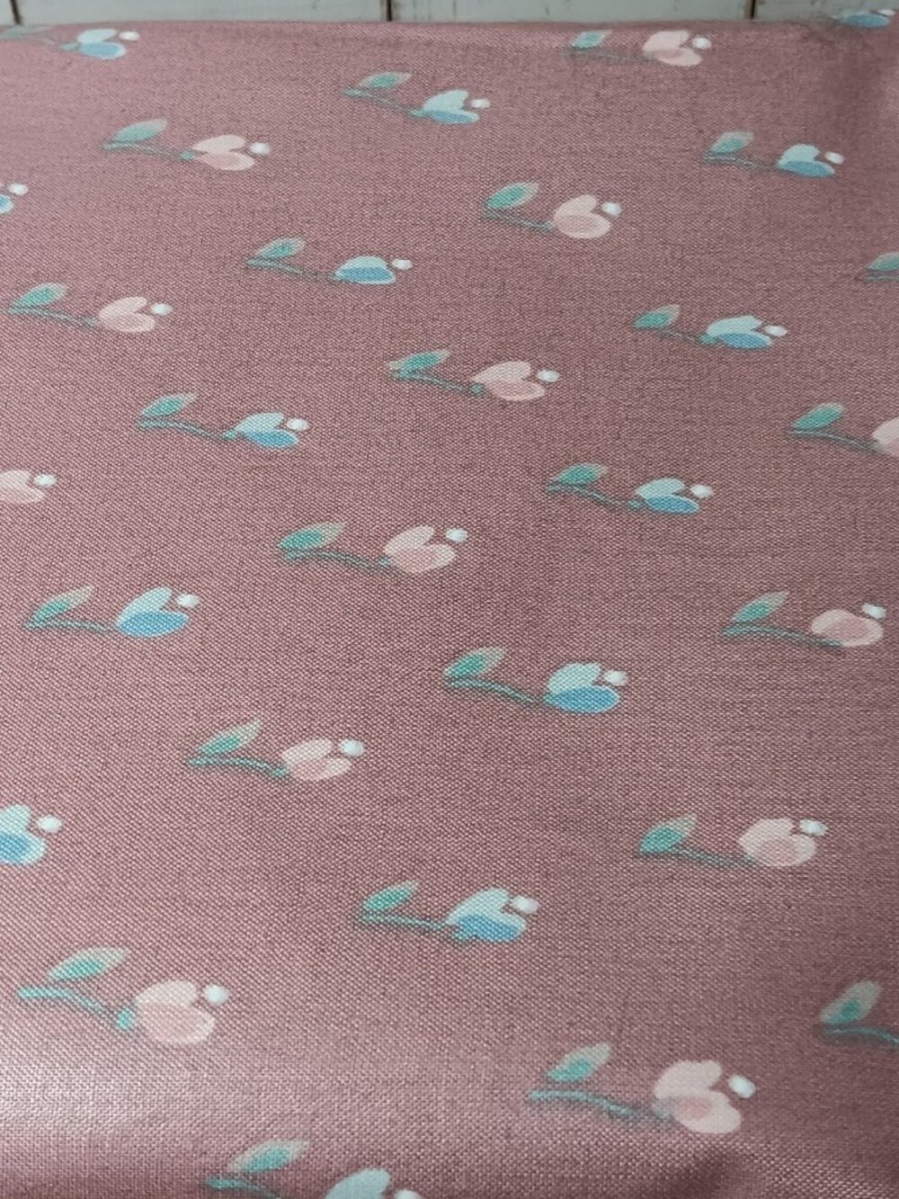 VTG 80s Home Decor Fabric Polished Cotton Stain Resistant 2-3/8y x56" Mauve Rose